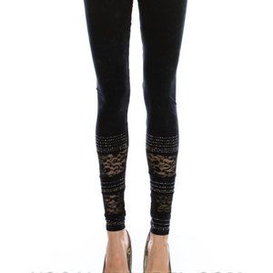 new VOCAL BLACK slenderizing slimming biker harley leggings SM-XL LACE & STONES
